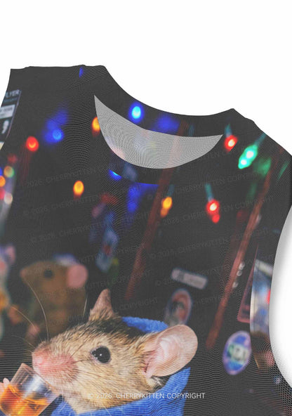 Blue Hoodie Rat Drinking Pride Y2K Mesh Muscle Tank Cherrykitten