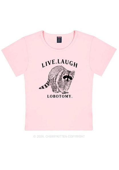 Live Laugh Lobotomy Raccoon Y2K Baby Tee Cherrykitten