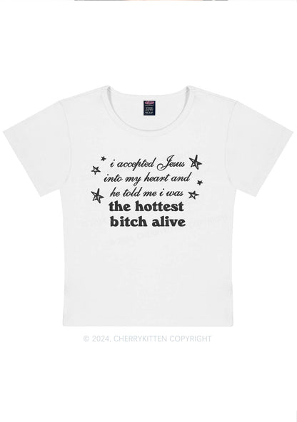 Curvy The Hottest Bxxch Y2K Baby Tee Cherrykitten
