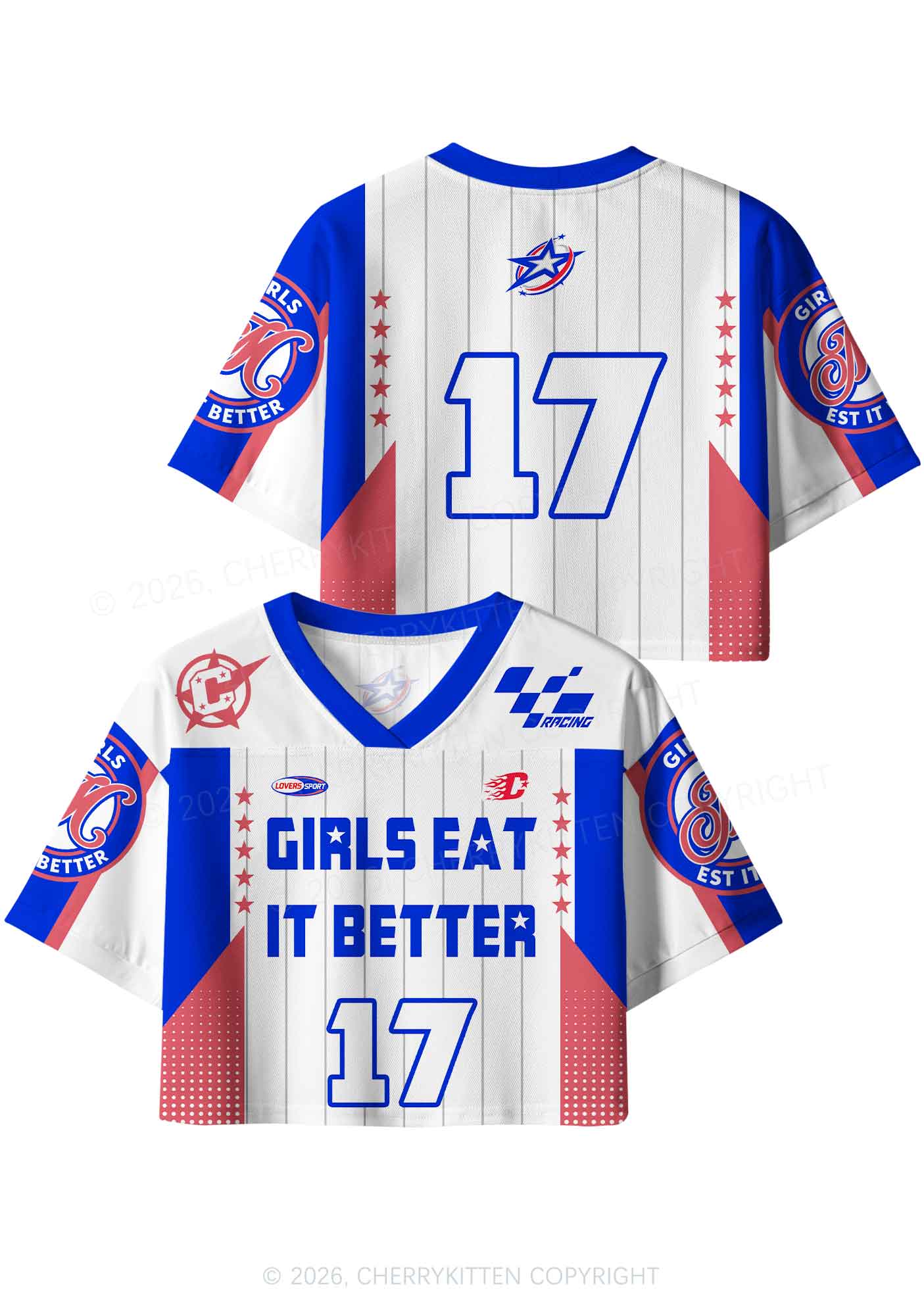 Girls Eat It Better Pride Y2K Crop Sport Jersey Shirts Cherrykitten