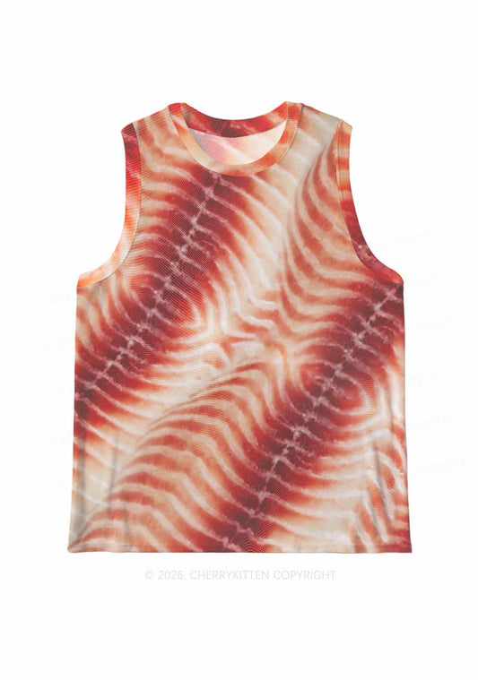 Pork Belly Texture Y2K Mesh Muscle Tank Cherrykitten