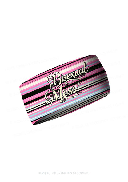 Bisexual Mess Pride Y2K Print Headband Cherrykitten