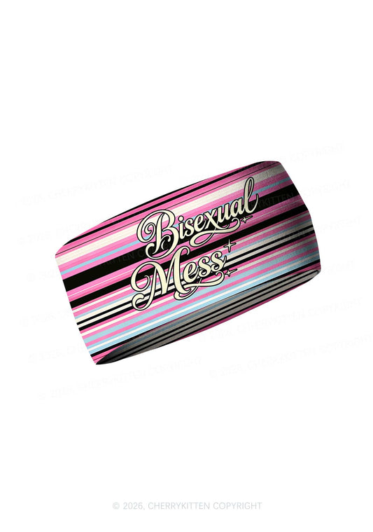 Bisexual Mess Pride Y2K Print Headband Cherrykitten