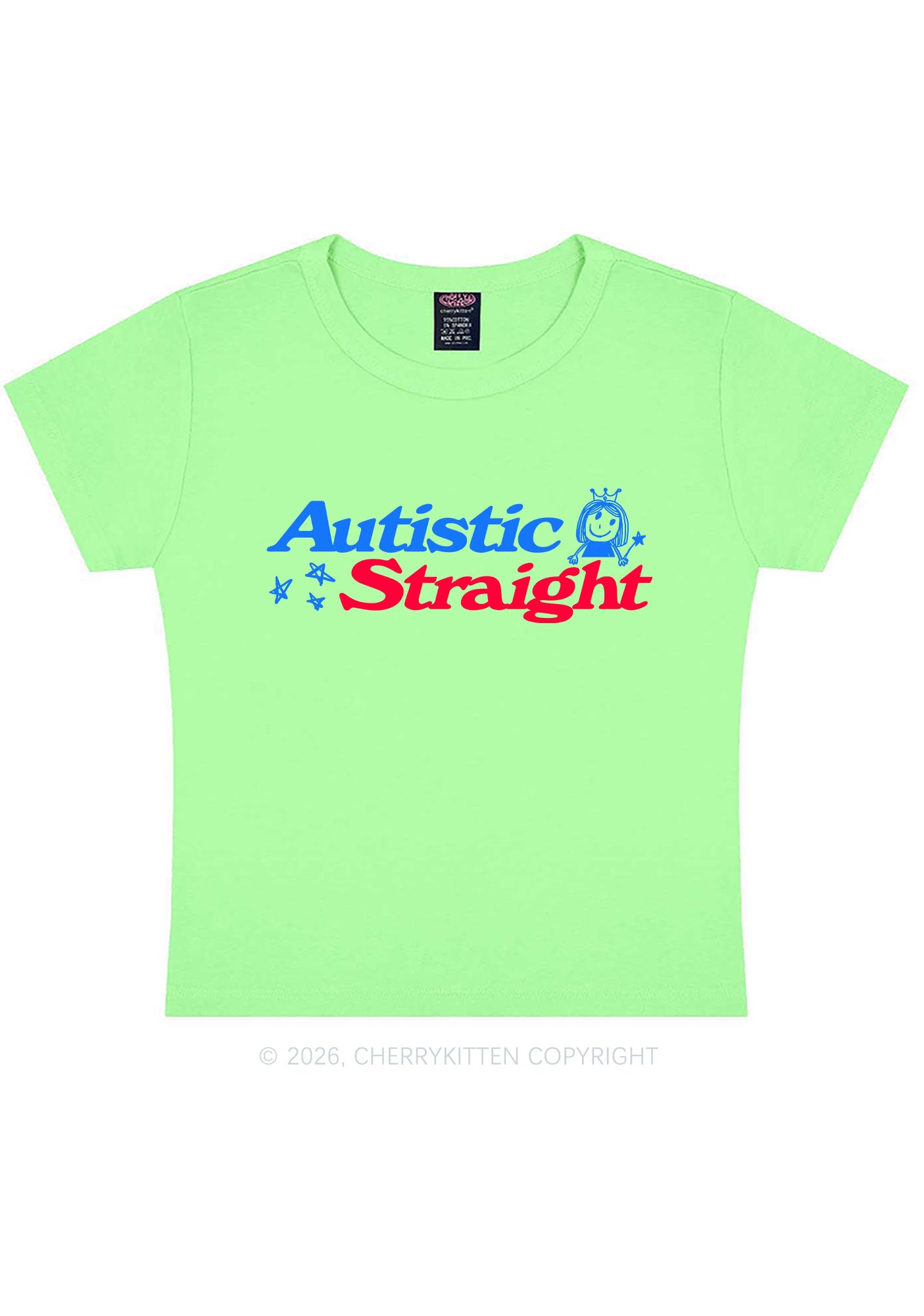 Autistic Straight Pride Y2K Baby Tee Cherrykitten