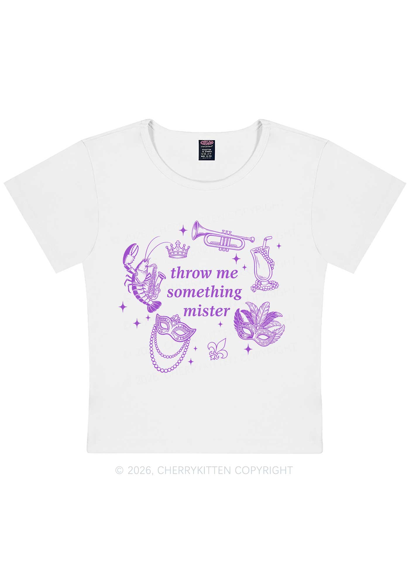 Throw Me Something Mister Y2K Baby Tee Cherrykitten