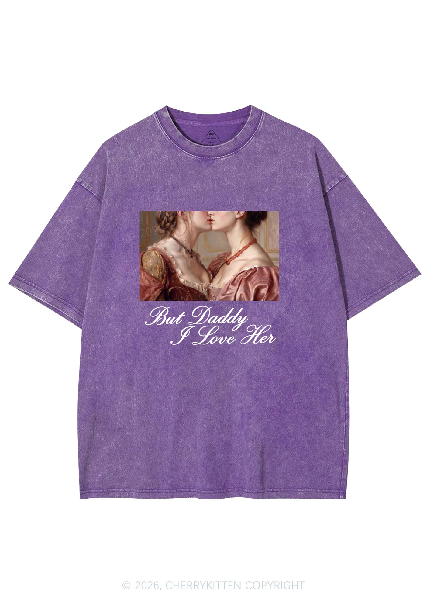 But Daddy I Love Her Lesbian Pride Y2K Shirts Washed Tee Cherrykitten