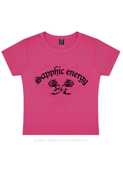 Sapphic Energy Pride Y2K Baby Tee Cherrykitten