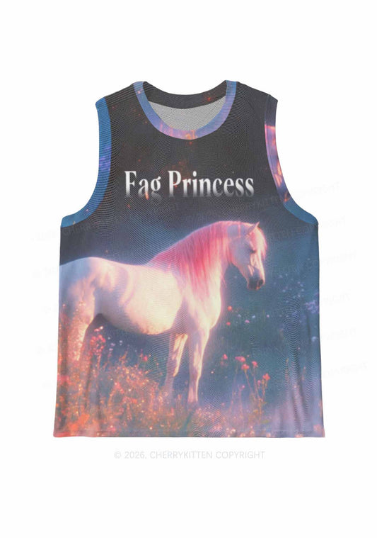 Fag Princess Horse Pride Y2K Mesh Muscle Tank Cherrykitten