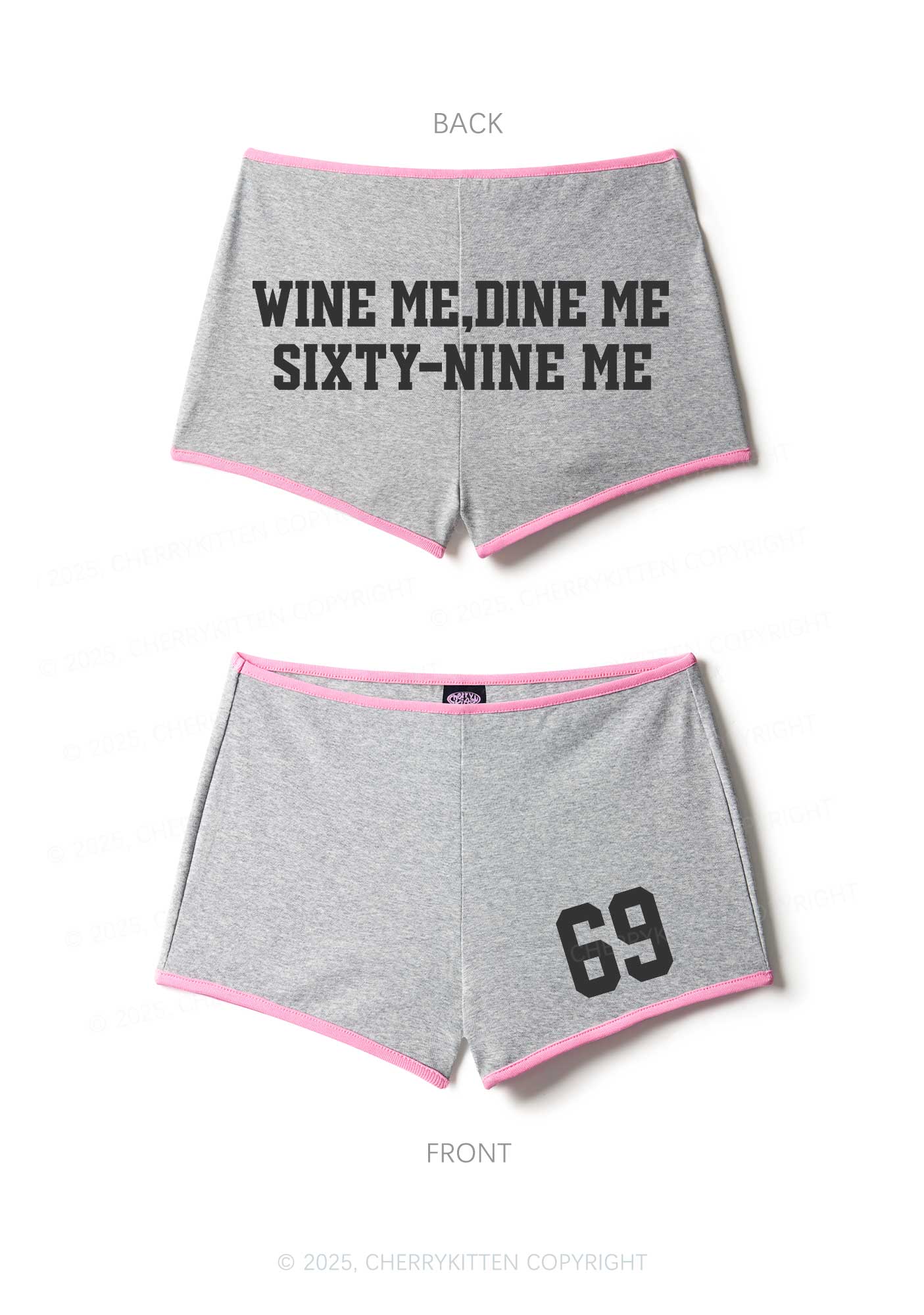 Wine Me Dine Me Y2K Booty Shorts Cherrykitten