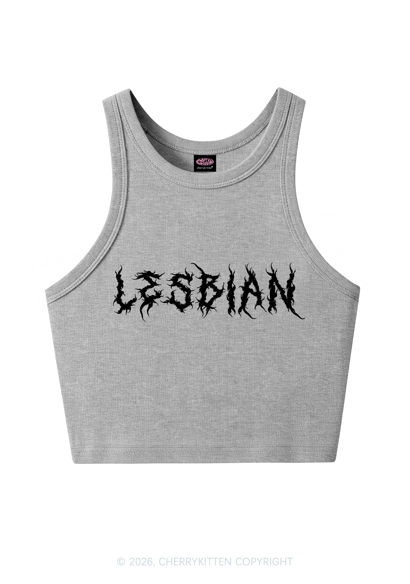 Punk Lesbian Pride Y2K Crop Tank Top Cherrykitten