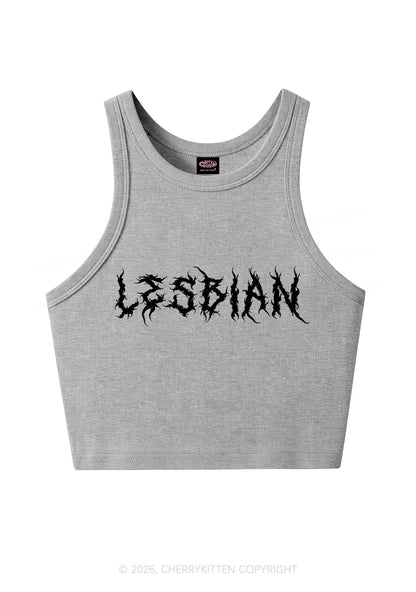 Punk Lesbian Pride Y2K Crop Tank Top Cherrykitten