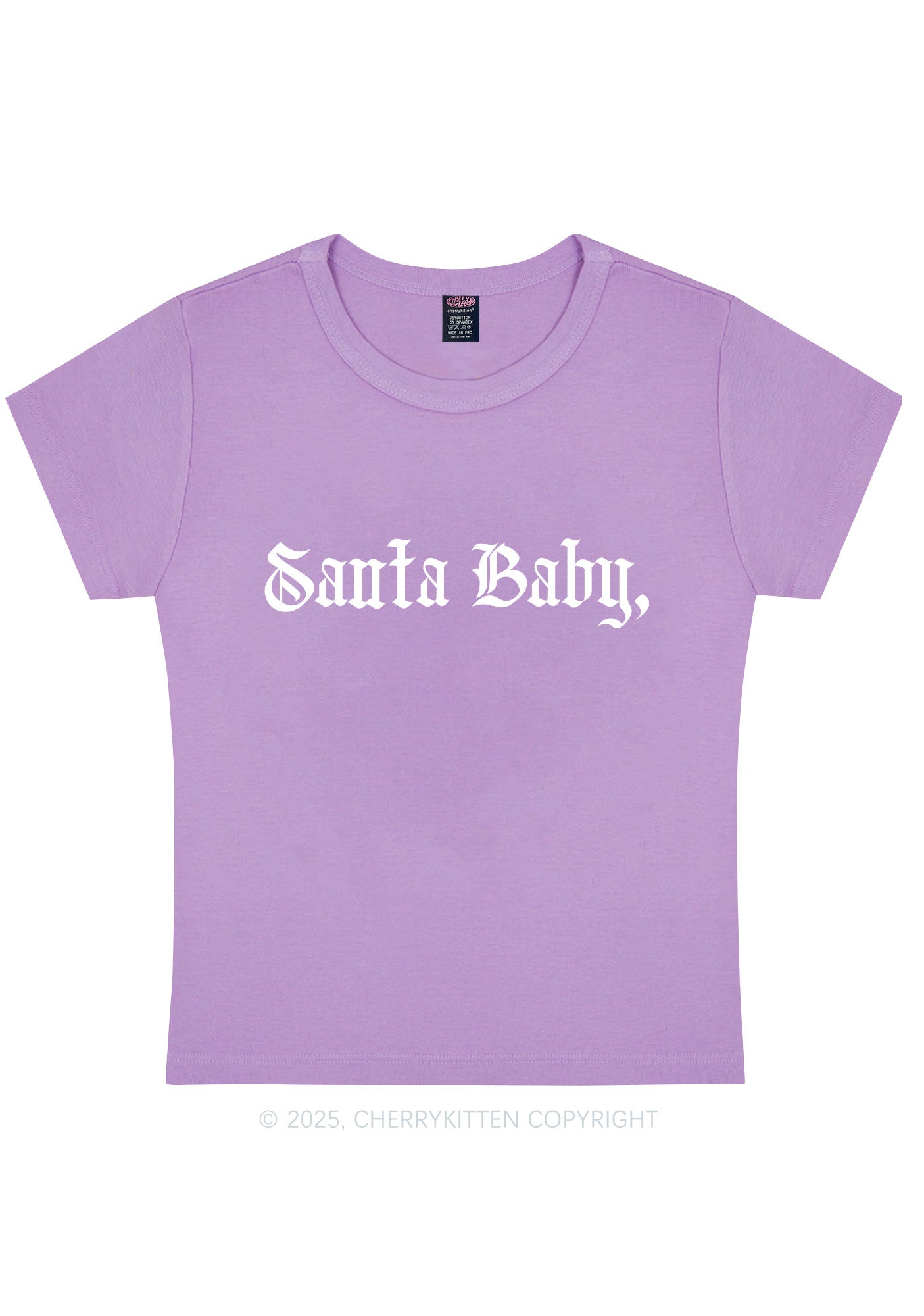 Christmas Santa Baby Y2K Baby Tee Cherrykitten