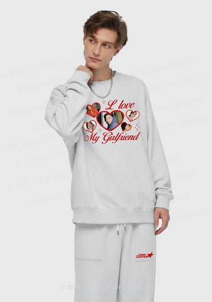 Custom Boyfriend Photos Y2K Valentine's Day Fleece Sweatshirts Set Cherrykitten