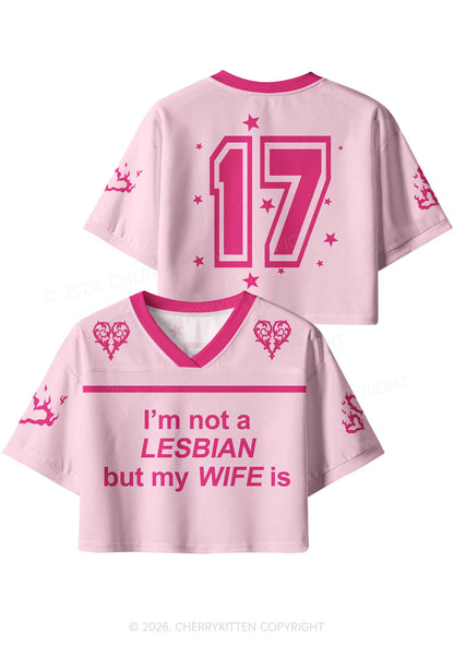 Im Not A Lesbian Pride Y2K Crop Sport Jersey Shirts Cherrykitten