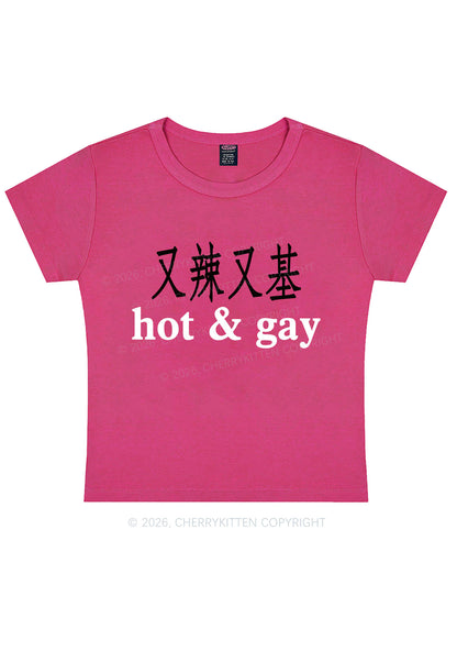 Hot Gay Pride Y2K Baby Tee Cherrykitten