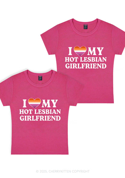 Love My Hot Lesbian GF Y2K Valentine's Day Baby Tee Cherrykitten