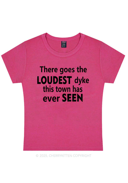 The Loudest Dyke Y2K Baby Tee Cherrykitten