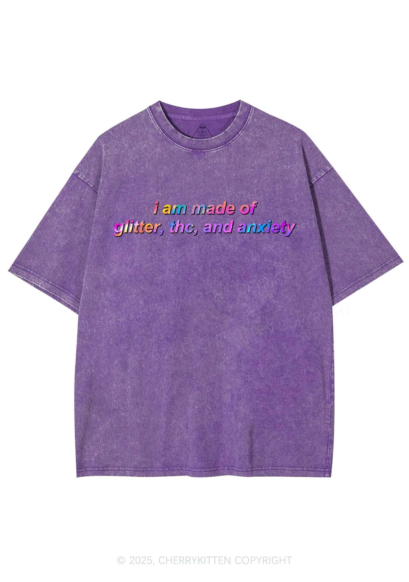 Made Of Glitter And Anxiety Y2K Shirts Washed Tee Cherrykitten