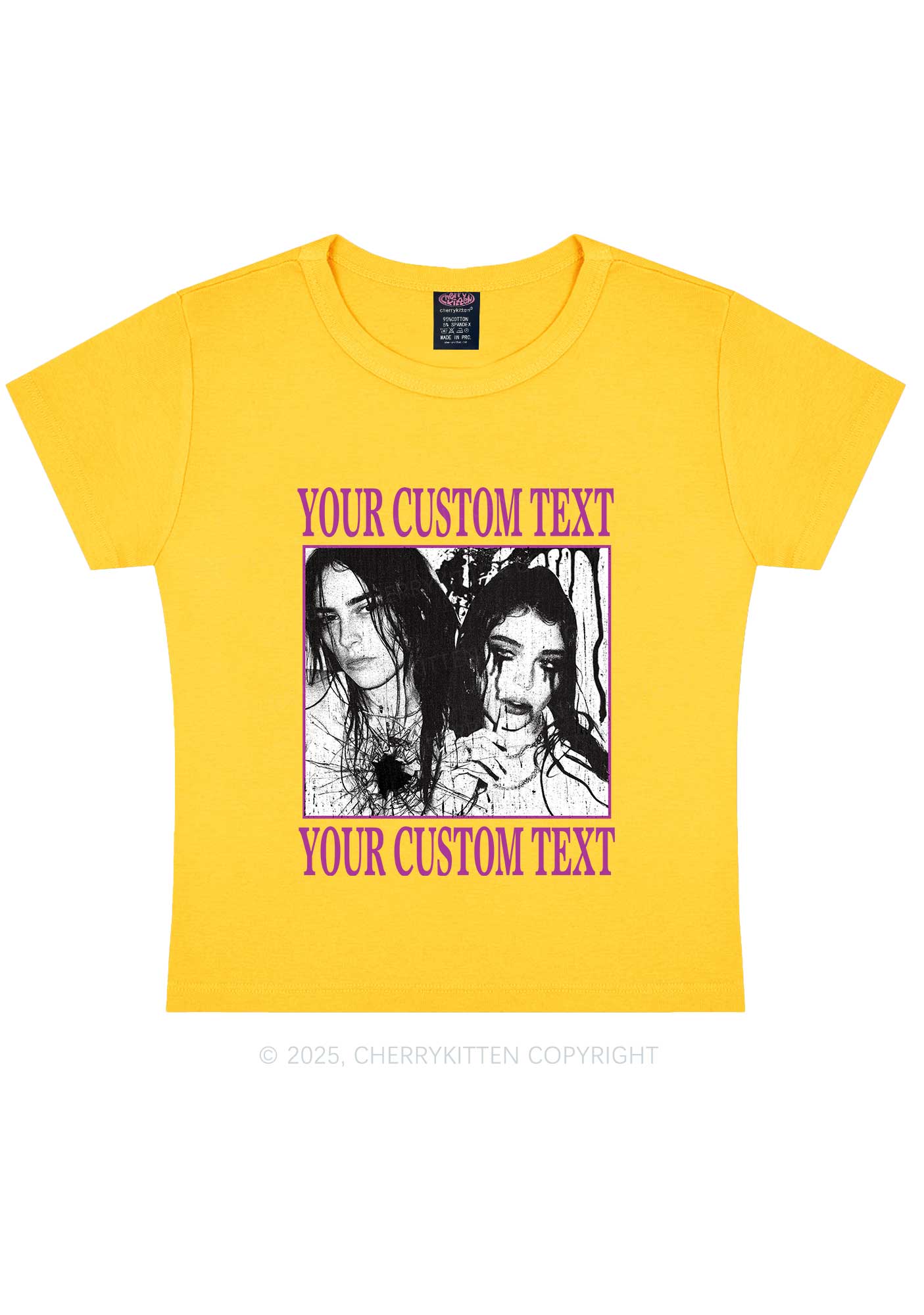 Custom Halloween Creepy Couple Y2K Baby Tee Cherrykitten