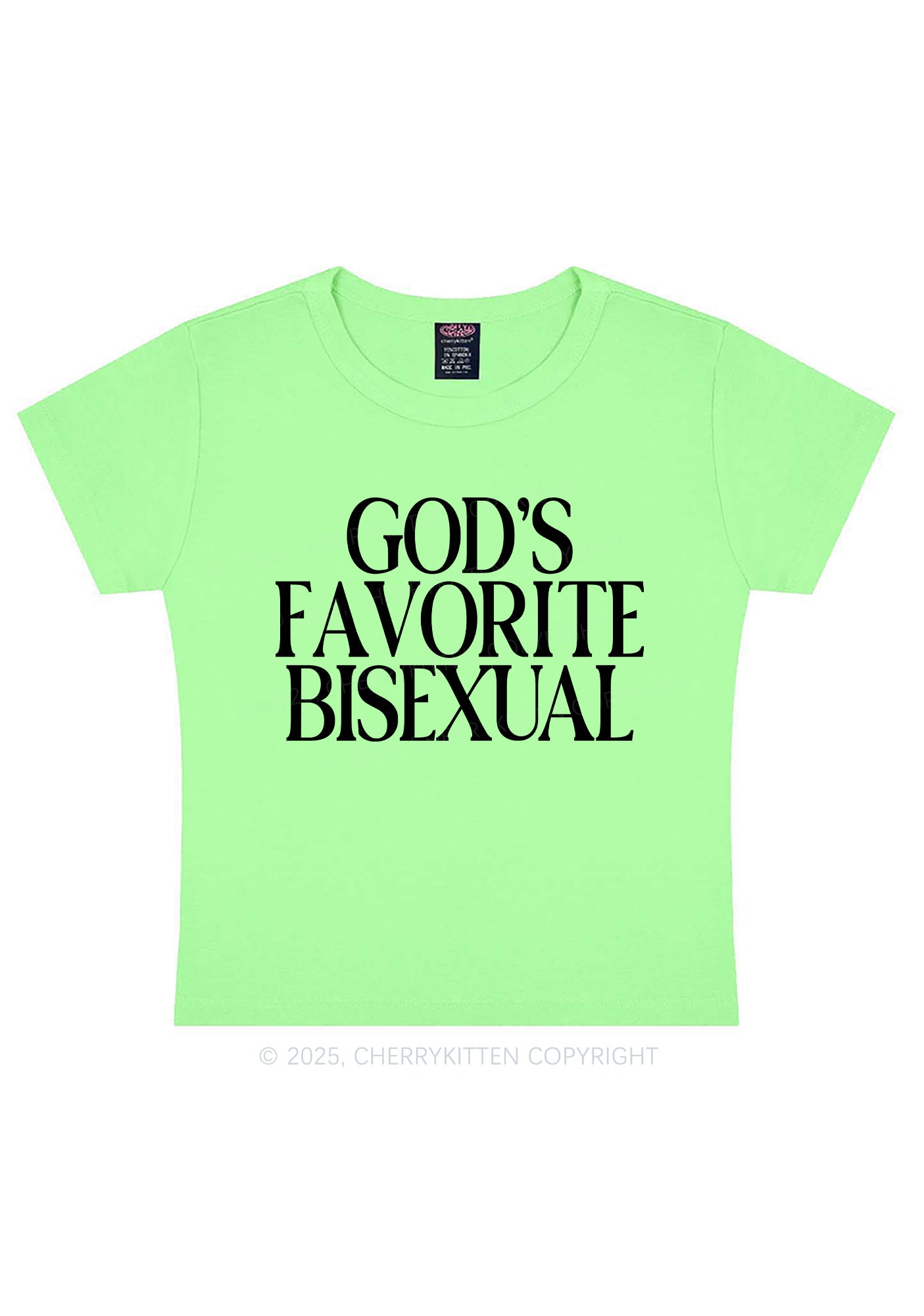 Gods Favorite Bisexual Pride Y2K Baby Tee Cherrykitten