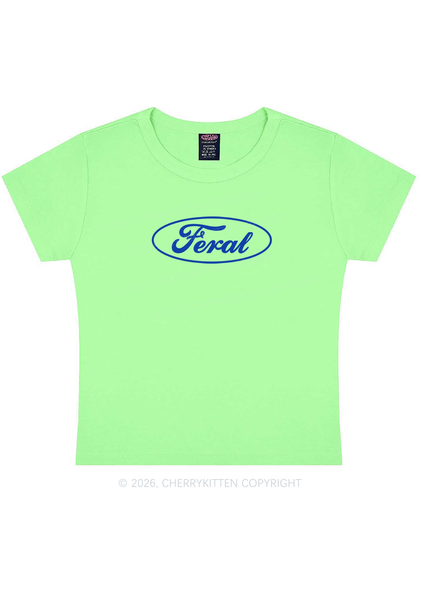 Blue Feral Y2K Baby Tee Cherrykitten