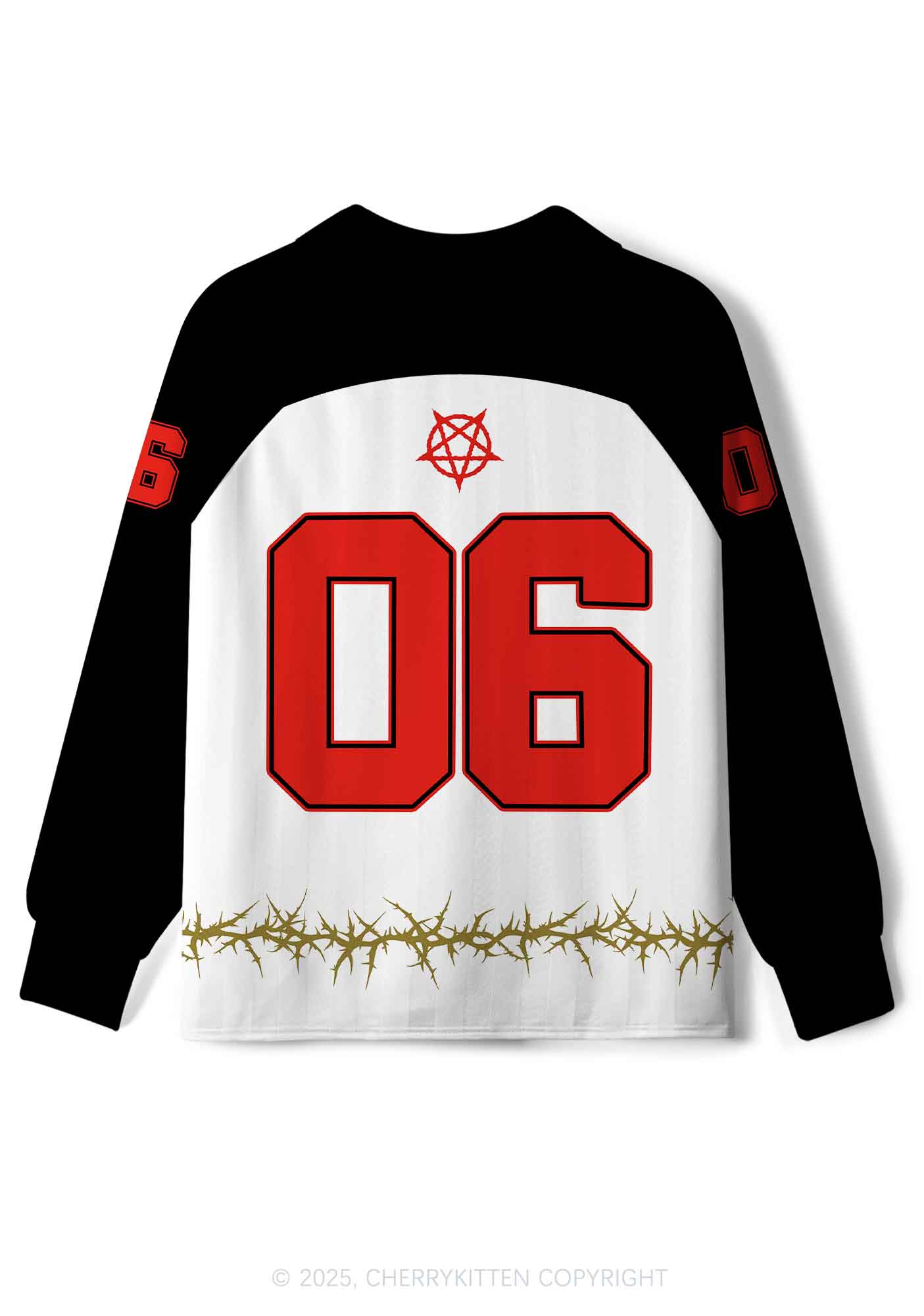 Halloween Custom White Satan Heart Y2K Long Sleeve Sport Jersey Shirts Cherrykitten