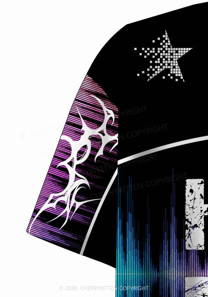 House Music Y2K Crop Sport Jersey Shirts Cherrykitten