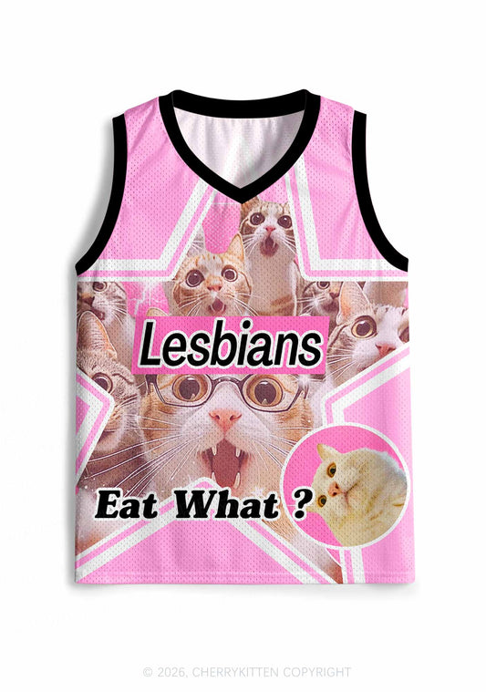 Lesbians Eat What Cat Pride Y2K Sport Jersey Tank Cherrykitten