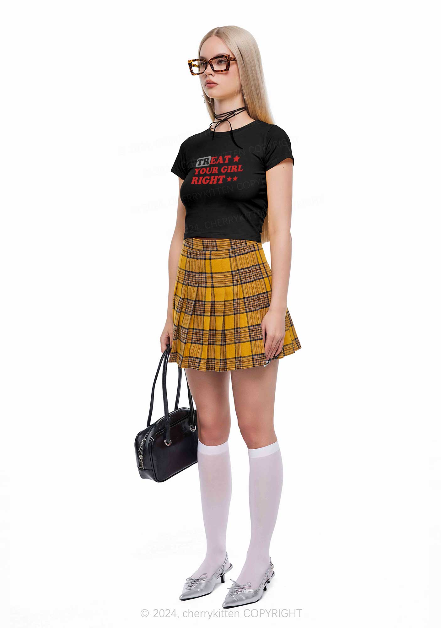 Treat Your Girl Right Y2K Baby Tee Cherrykitten