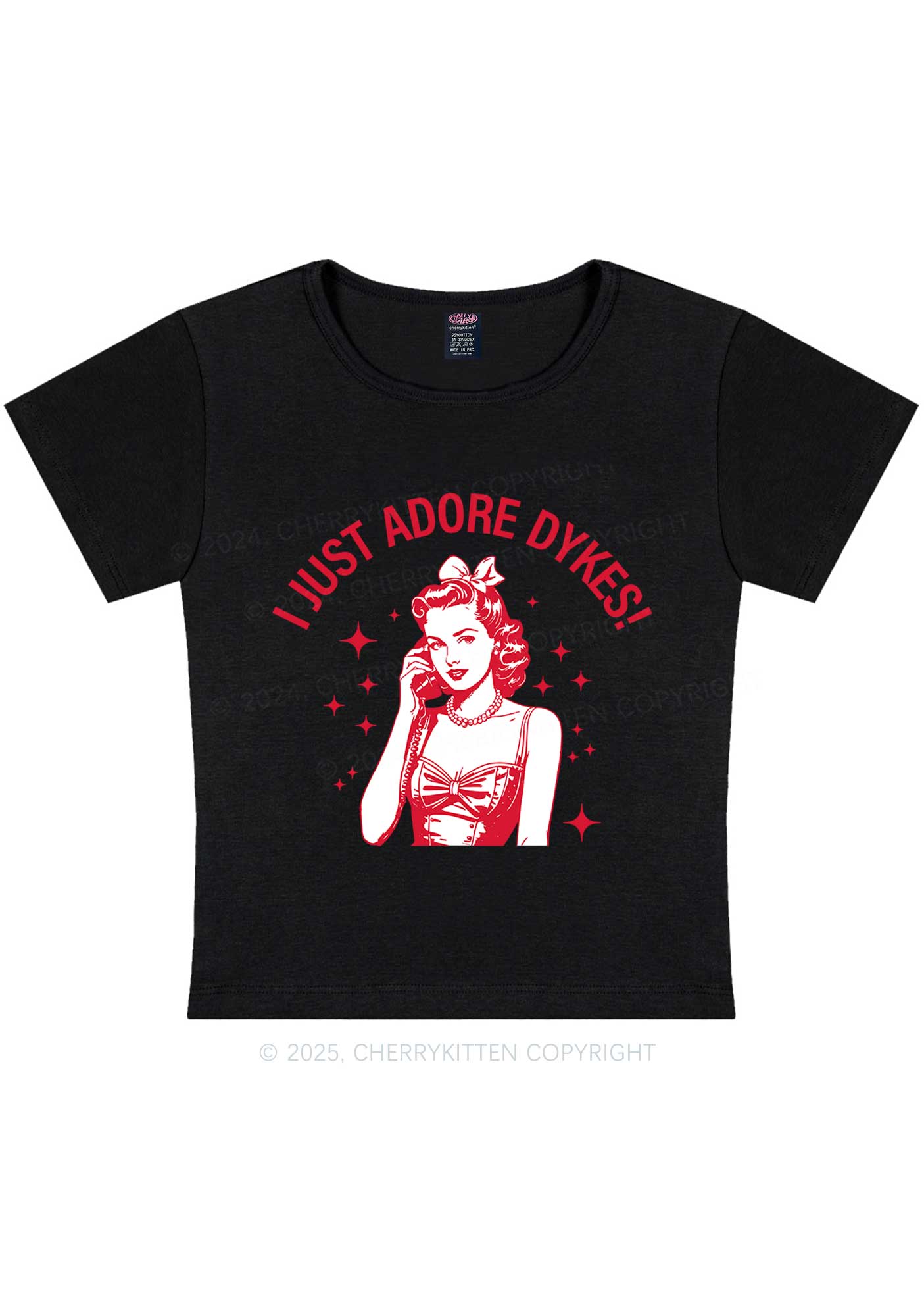I Just Adore Dykes Y2K Baby Tee Cherrykitten