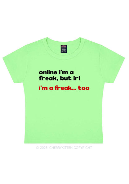 Im A Freak Y2K Baby Tee Cherrykitten