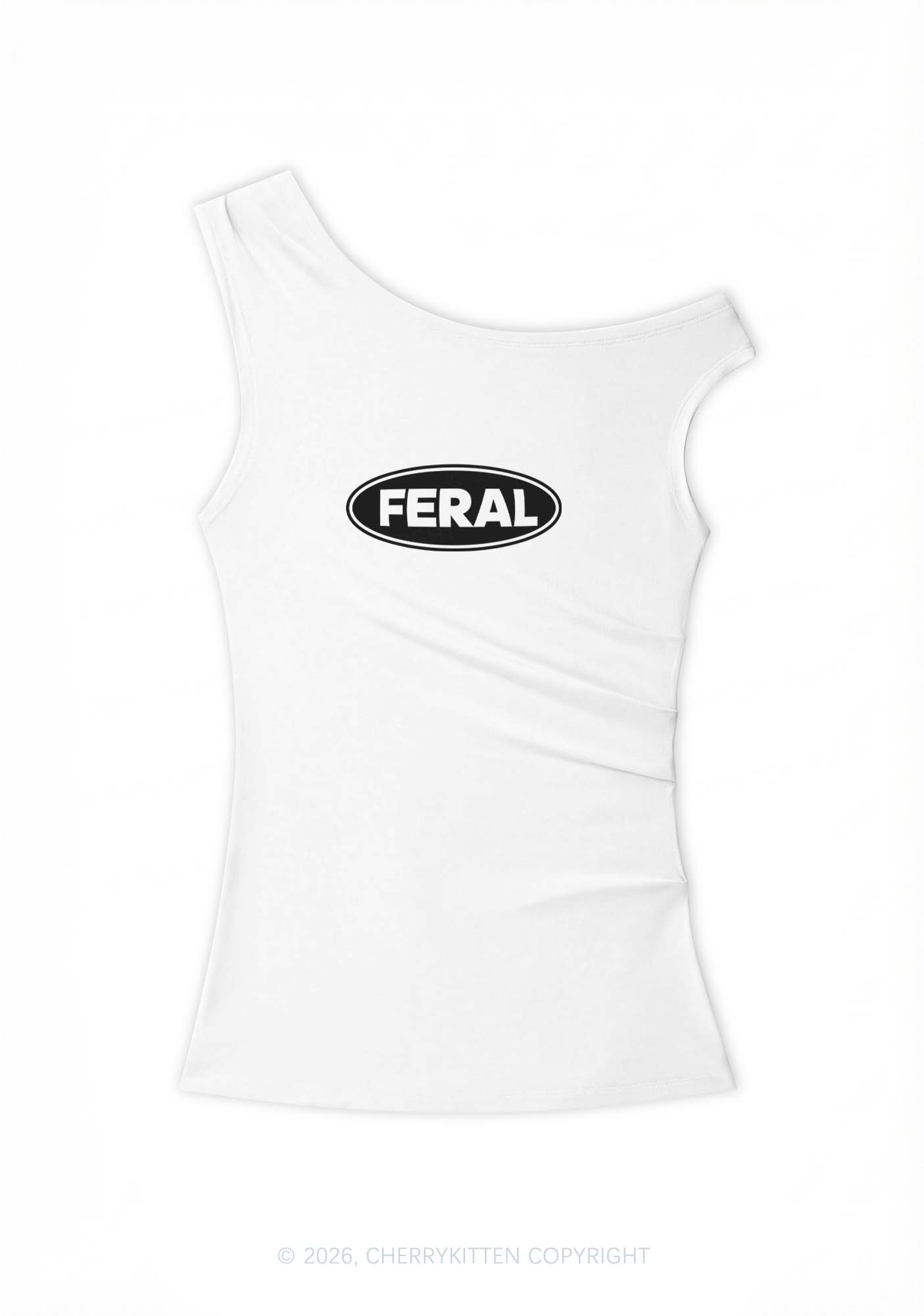 Feral Y2K Off Shoulder Tank Top Cherrykitten