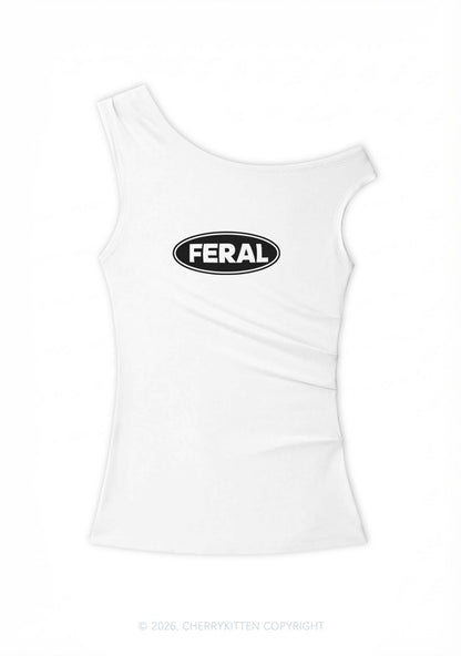Feral Y2K Off Shoulder Tank Top Cherrykitten