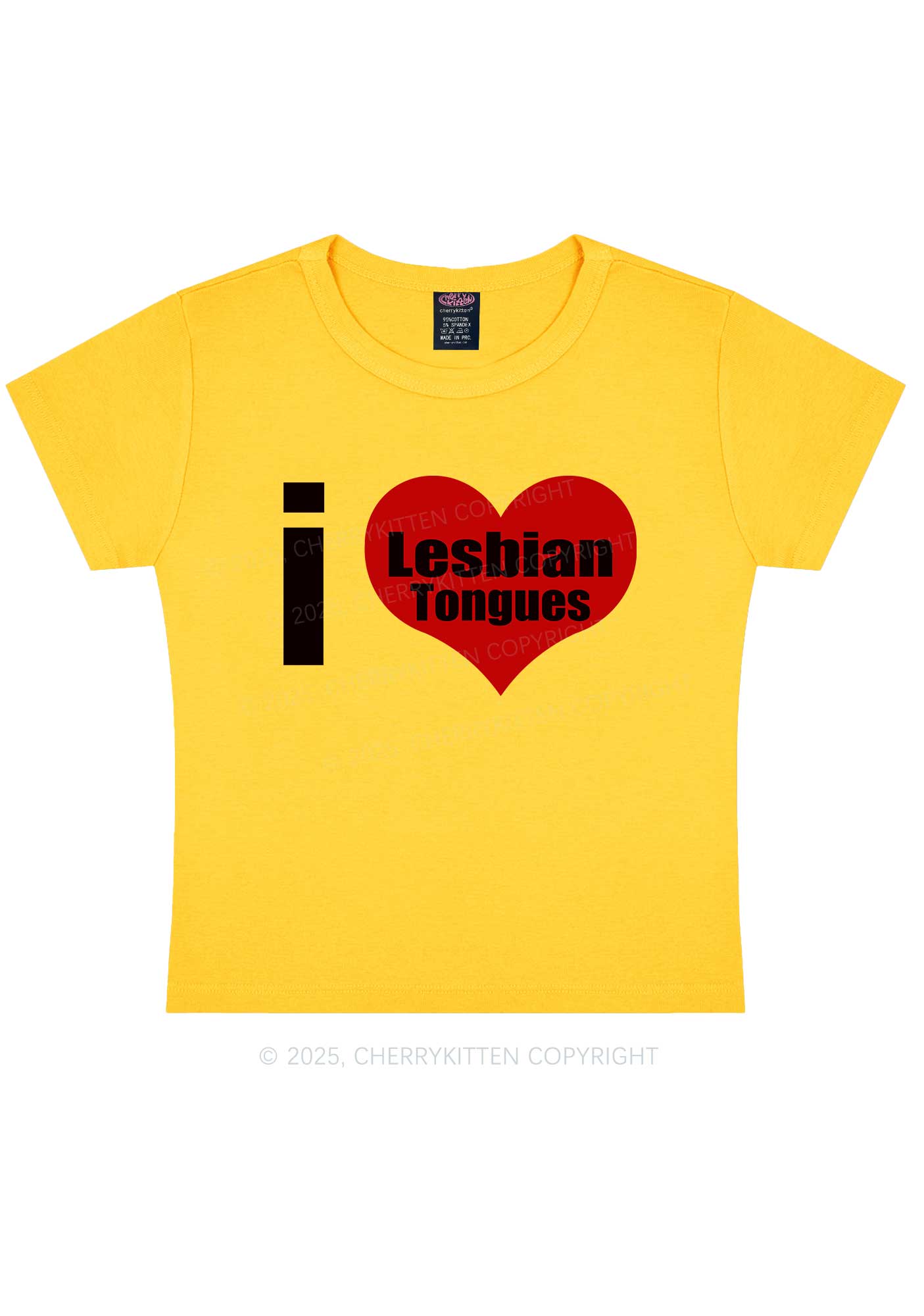 I Love Lesbian Tongues Y2K Baby Tee Cherrykitten
