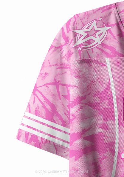 Pink Tie Dye Gay Thoughts Pride Y2K Crop Sport Jersey Shirts Cherrykitten