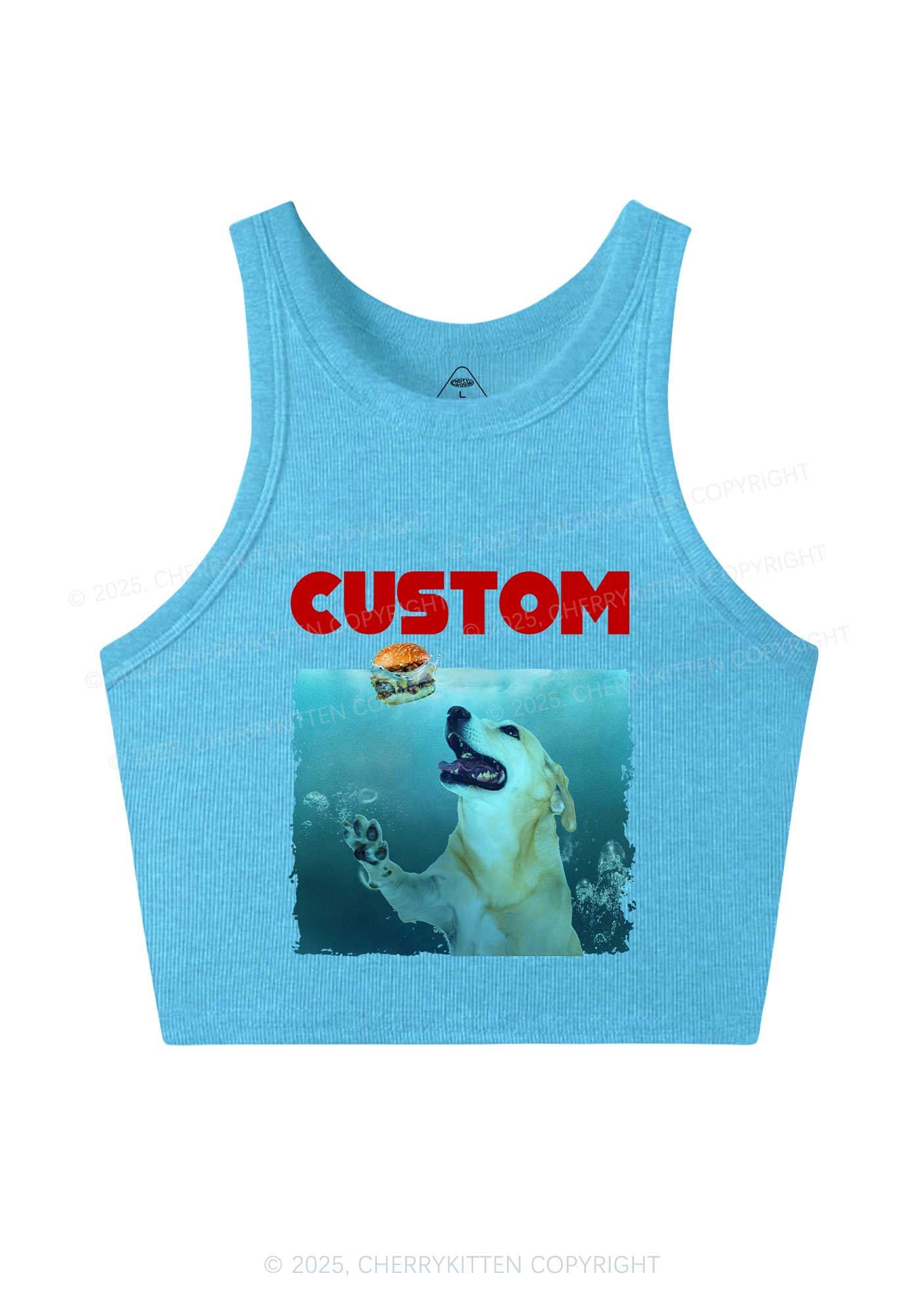 Custom Jowls Dog Y2K Crop Tank Top Cherrykitten