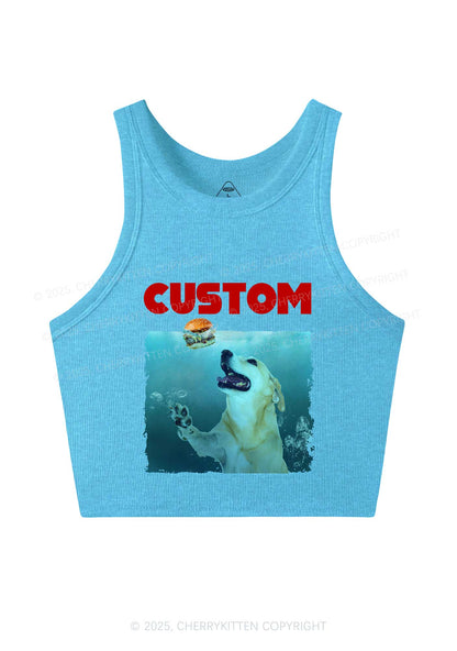 Custom Jowls Dog Y2K Crop Tank Top Cherrykitten