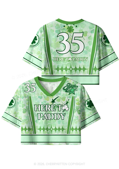 Custom Here To Paddy St Patricks Y2K Crop Sport Jersey Shirts Cherrykitten