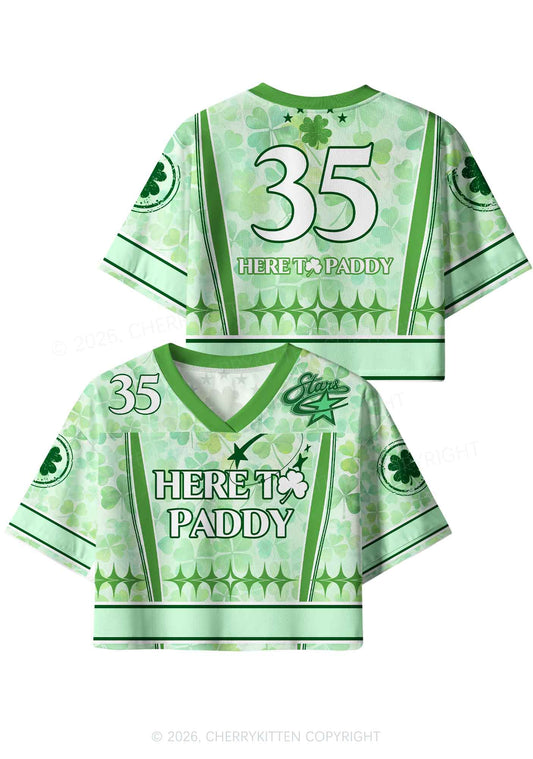 Custom Here To Paddy St Patricks Y2K Crop Sport Jersey Shirts Cherrykitten