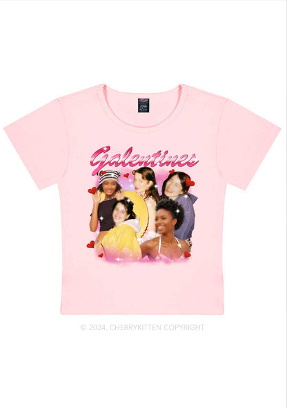 Galentines Custom Portrait Y2K Valentine's Day Baby Tee Cherrykitten