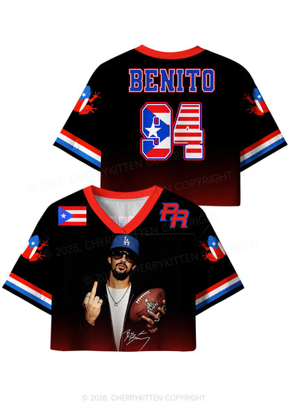 Retro Black Football Y2K Crop Sport Jersey Shirts Cherrykitten