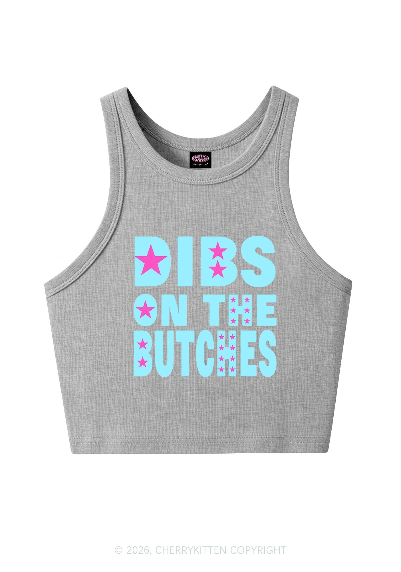 Dibs On The Butches Pride Y2K Crop Tank Top Cherrykitten