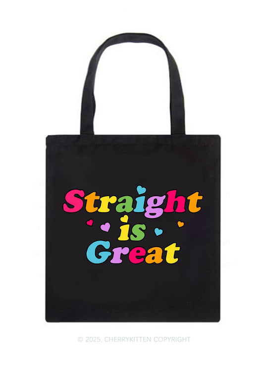 Straight Is Great Pride Y2K Canvas Tote Bag Cherrykitten