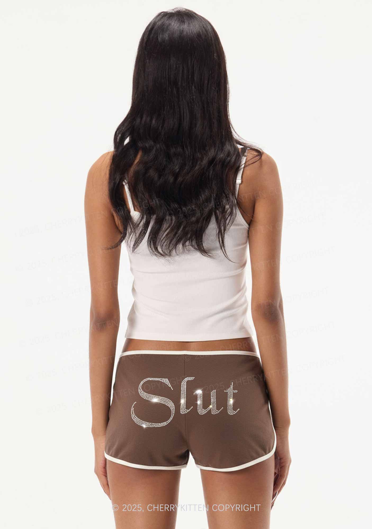 Rhinestone Slxt Y2K Booty Shorts Cherrykitten
