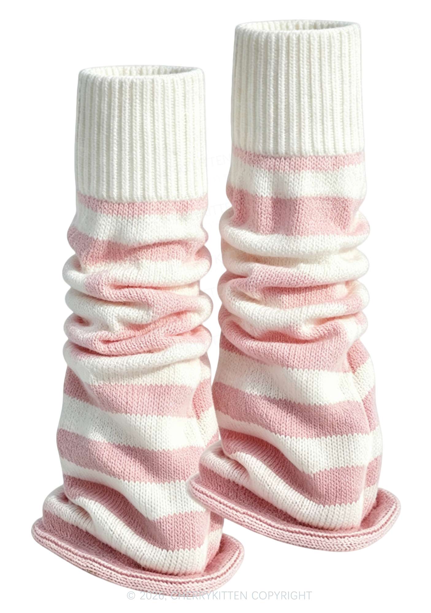 Stripes Knited Y2K Leg Warmers Cherrykitten