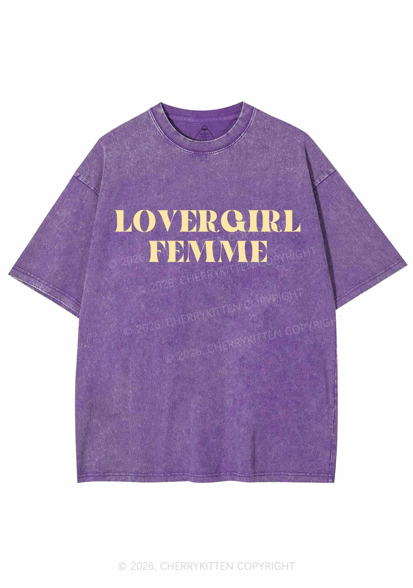 Lovergirl Femme Pride Y2K Shirts Washed Tee Cherrykitten