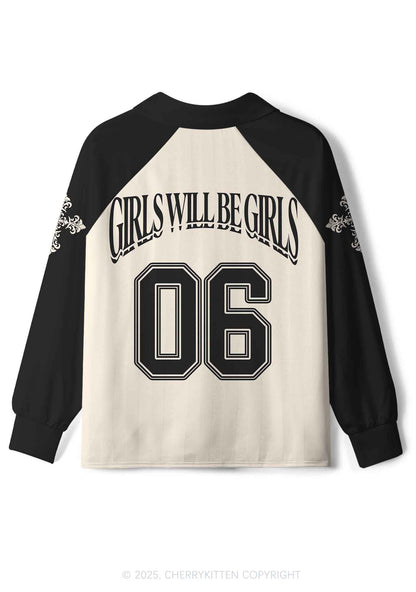 Custom Halloween Girls Will Be Girls Y2K Long Sleeve Sport Jersey Shirts Cherrykitten