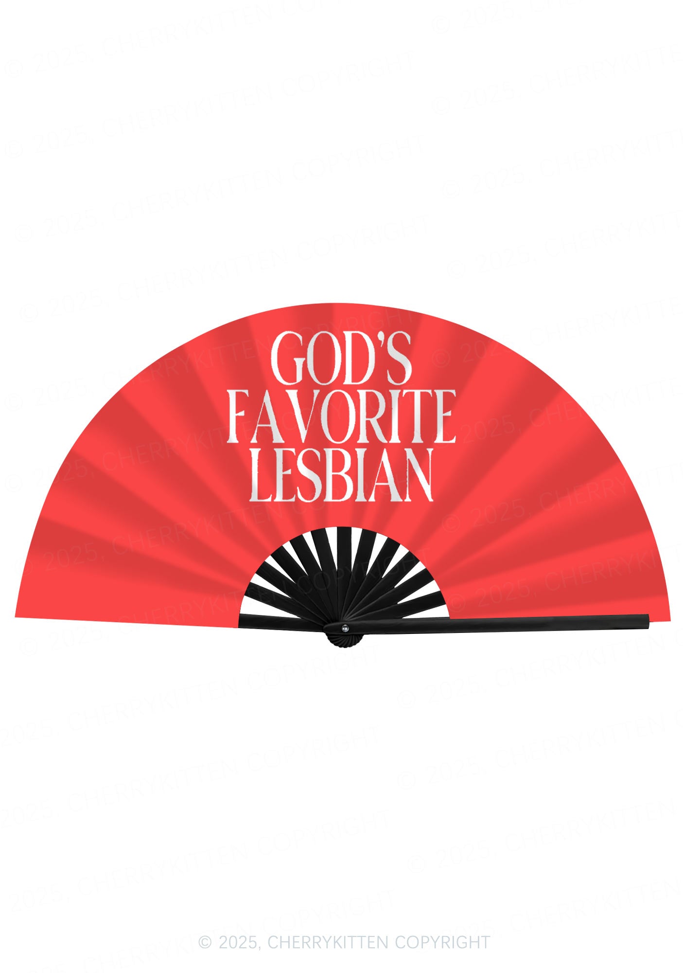 Gods Favorite Lesbian Pride Y2K Rave Hand Fan Cherrykitten