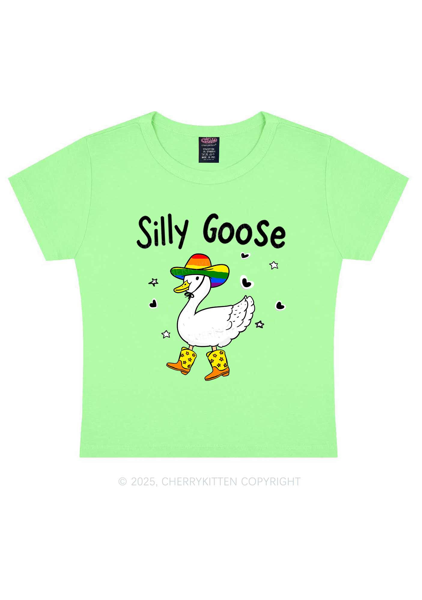Silly Goose Pride Y2K Baby Tee Cherrykitten