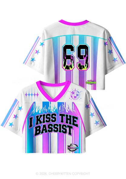 I Kiss The Bassist Y2K Crop Sport Jersey Shirts Cherrykitten